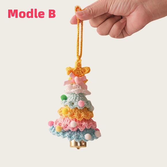 Hand-knitted Christmas Tree Hanging Ornaments With Metal Bells - Picture 5 of 11